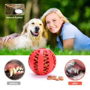 Large, medium and small dog food leaking toys to relieve boredom and molar elastic food leaking ball